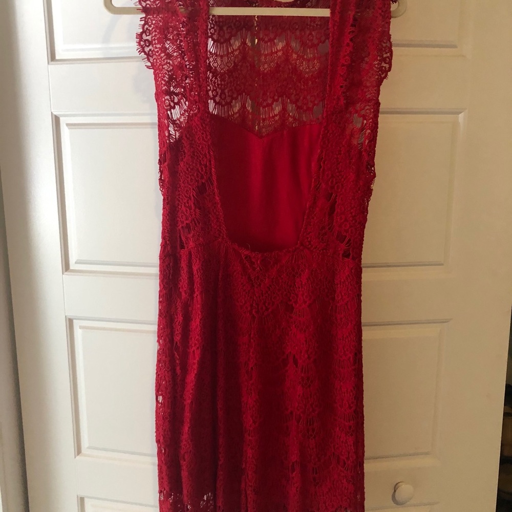 Intimately Free People Red Lace Daydream Dress - Picture 4 of 5